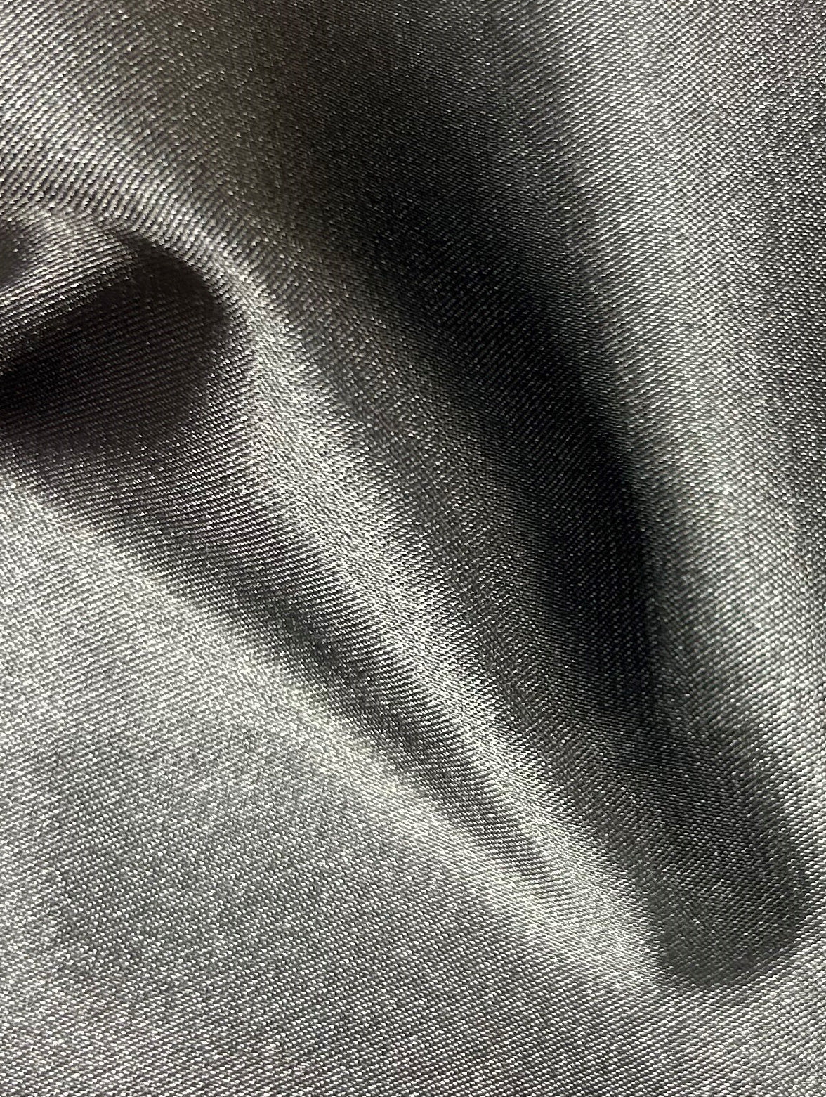 Anthrazitfarbener Polyester-Stretch-Satin (140 cm/55 Zoll) – Empathie