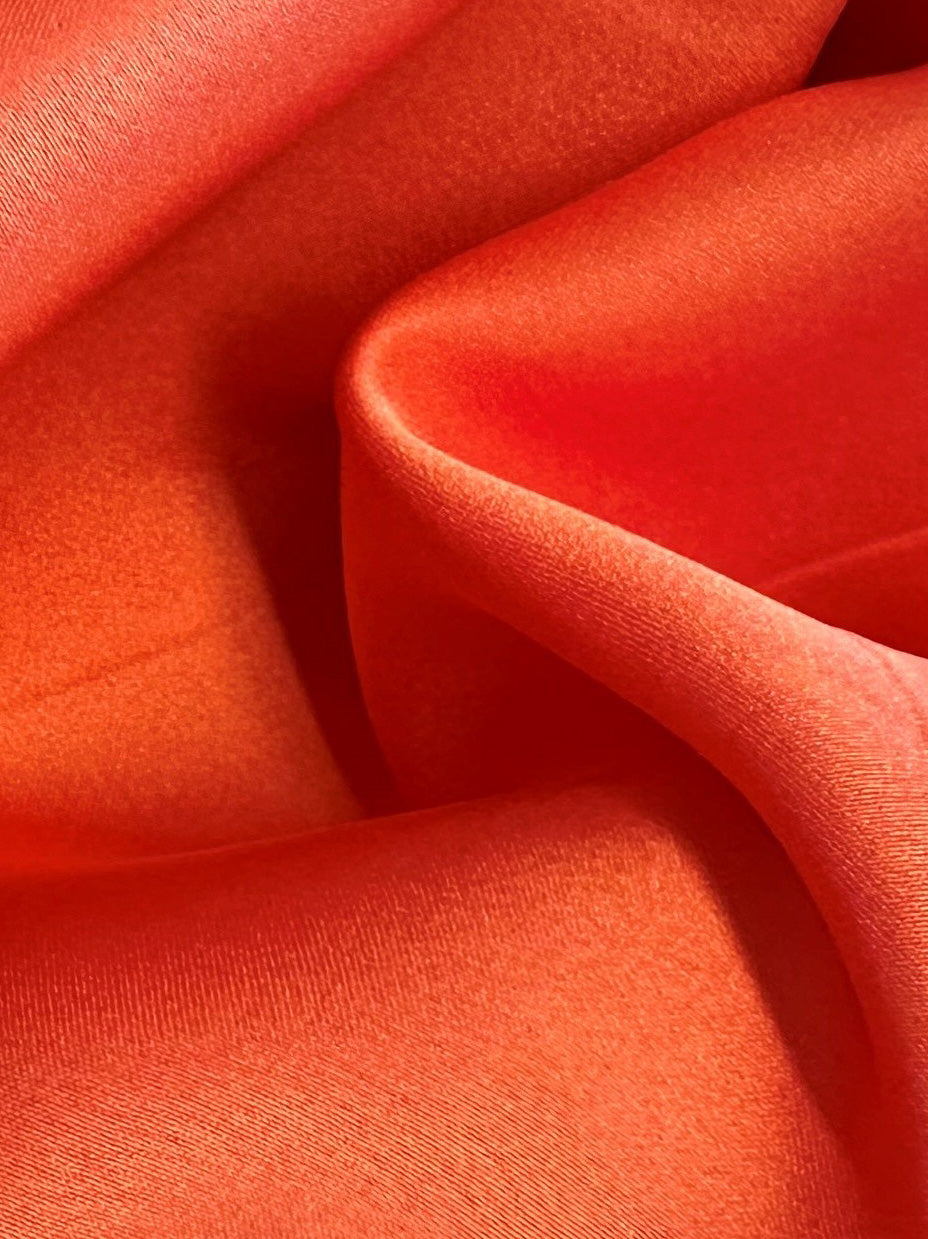 Coral Pink Polyester Satin - Hubris