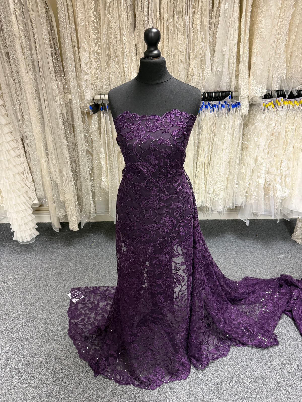 Purple Sequin Embroidery Lace - Richina