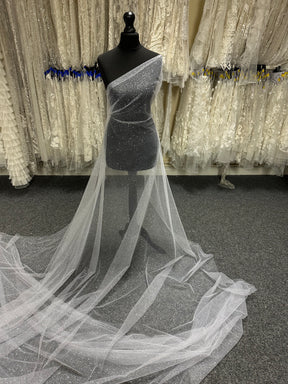 Weißer Glitzertüll - Blinder