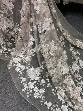 Rosa bestickte Spitze - EB5052