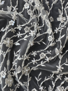 Elfenbeinfarbene Perlenspitze - Laranjal 