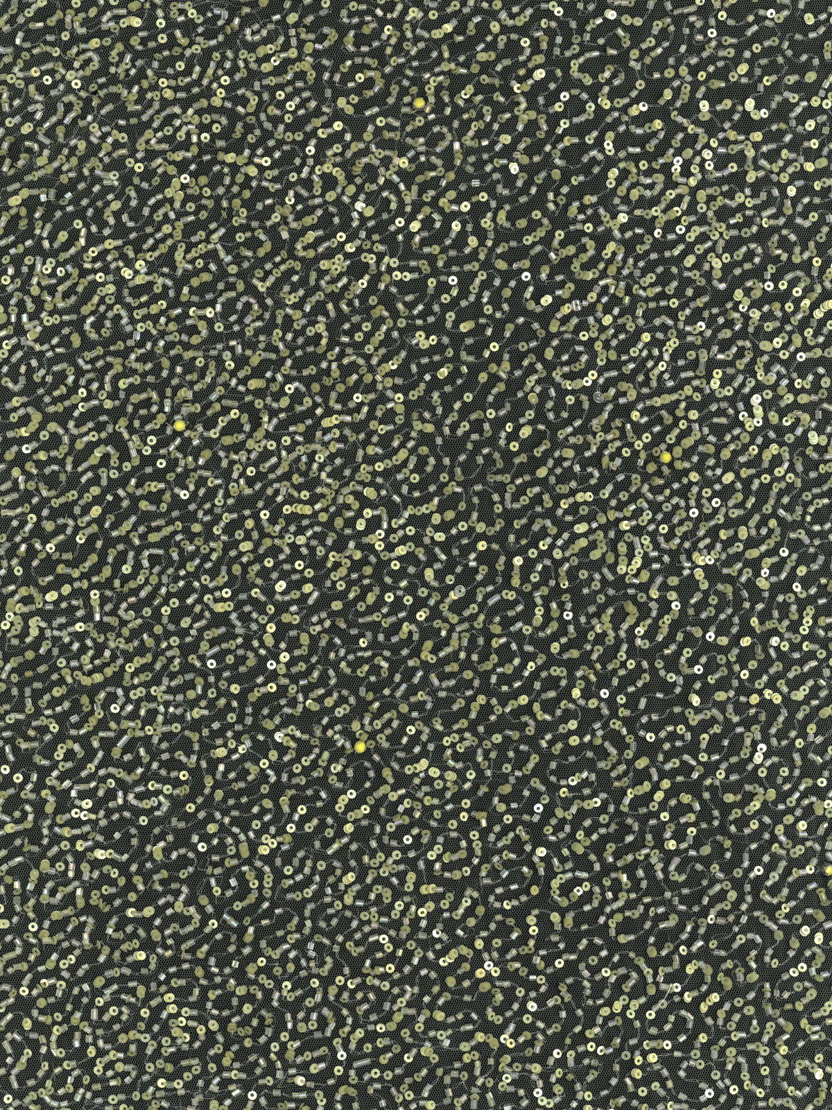 Limettengrüner, bestickter Perlen-Tüll - EB1012