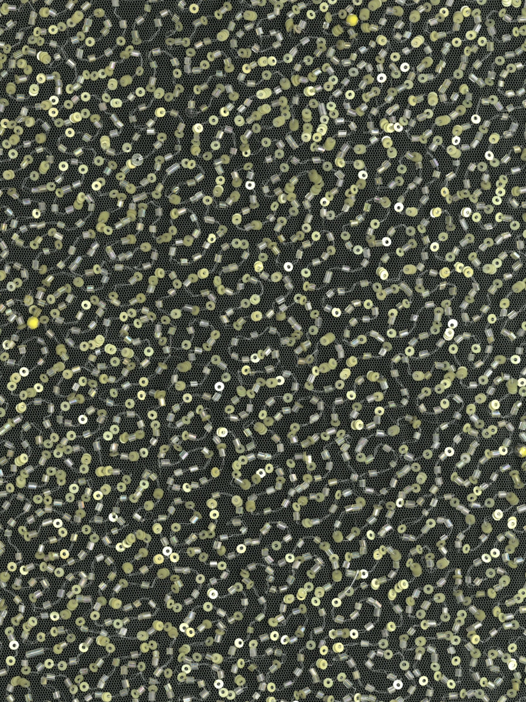 Limettengrüner, bestickter Perlen-Tüll - EB1012
