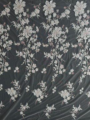 Bestickte Spitze in Rosa und Elfenbein - EB1015