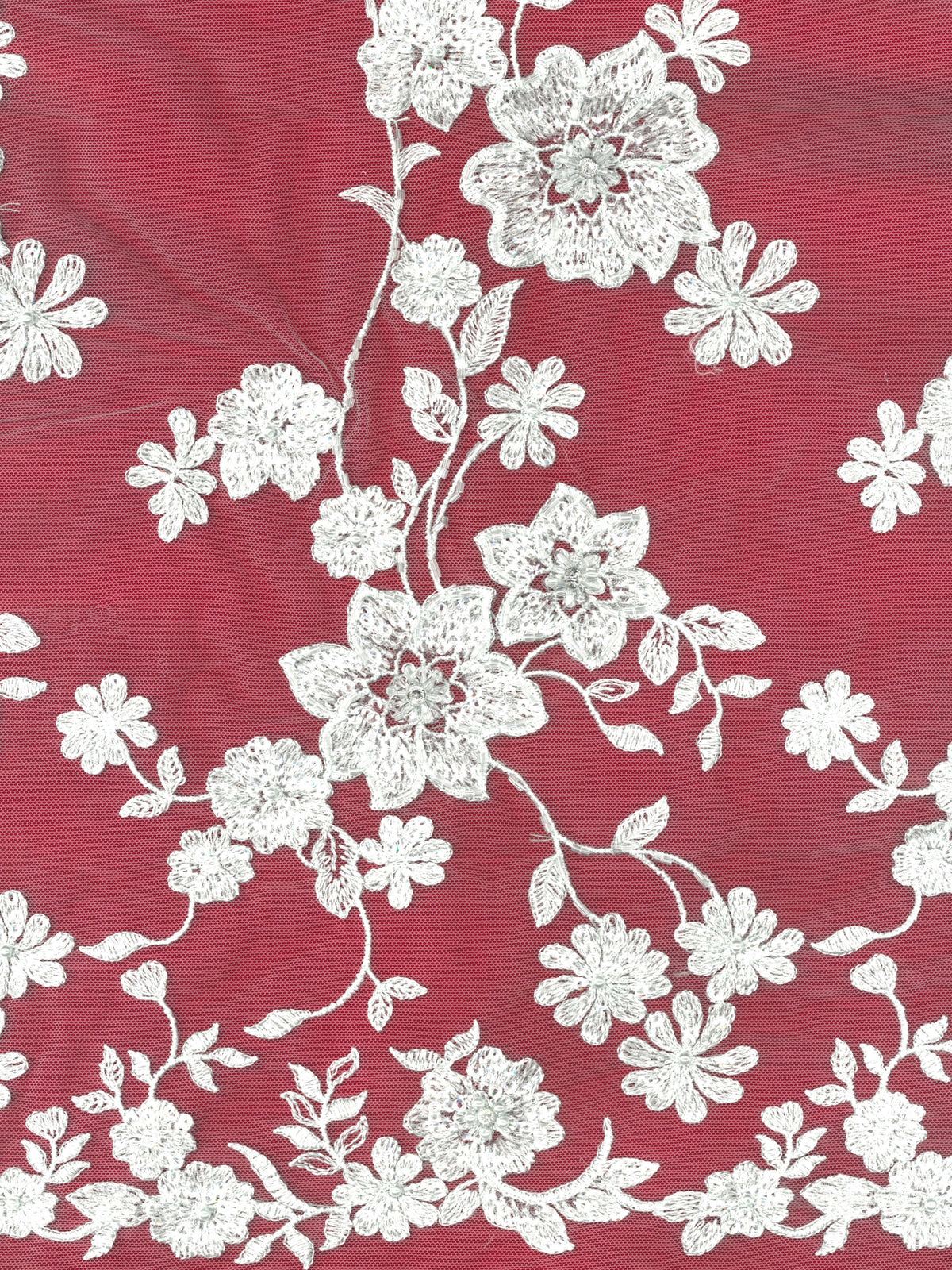 Hellgrüner, bestickter Tüll mit Perlen - EB1090