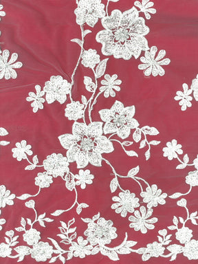 Hellgrüner, bestickter Tüll mit Perlen - EB1090