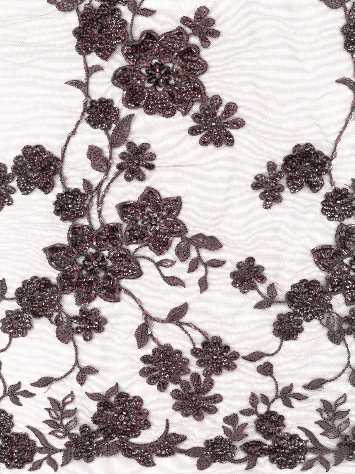 Roter Bohnen-bestickter Perlen-Tüll - EB1090