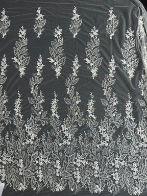 Elfenbeinfarbene Perlenstickerei-Spitze - EB1099