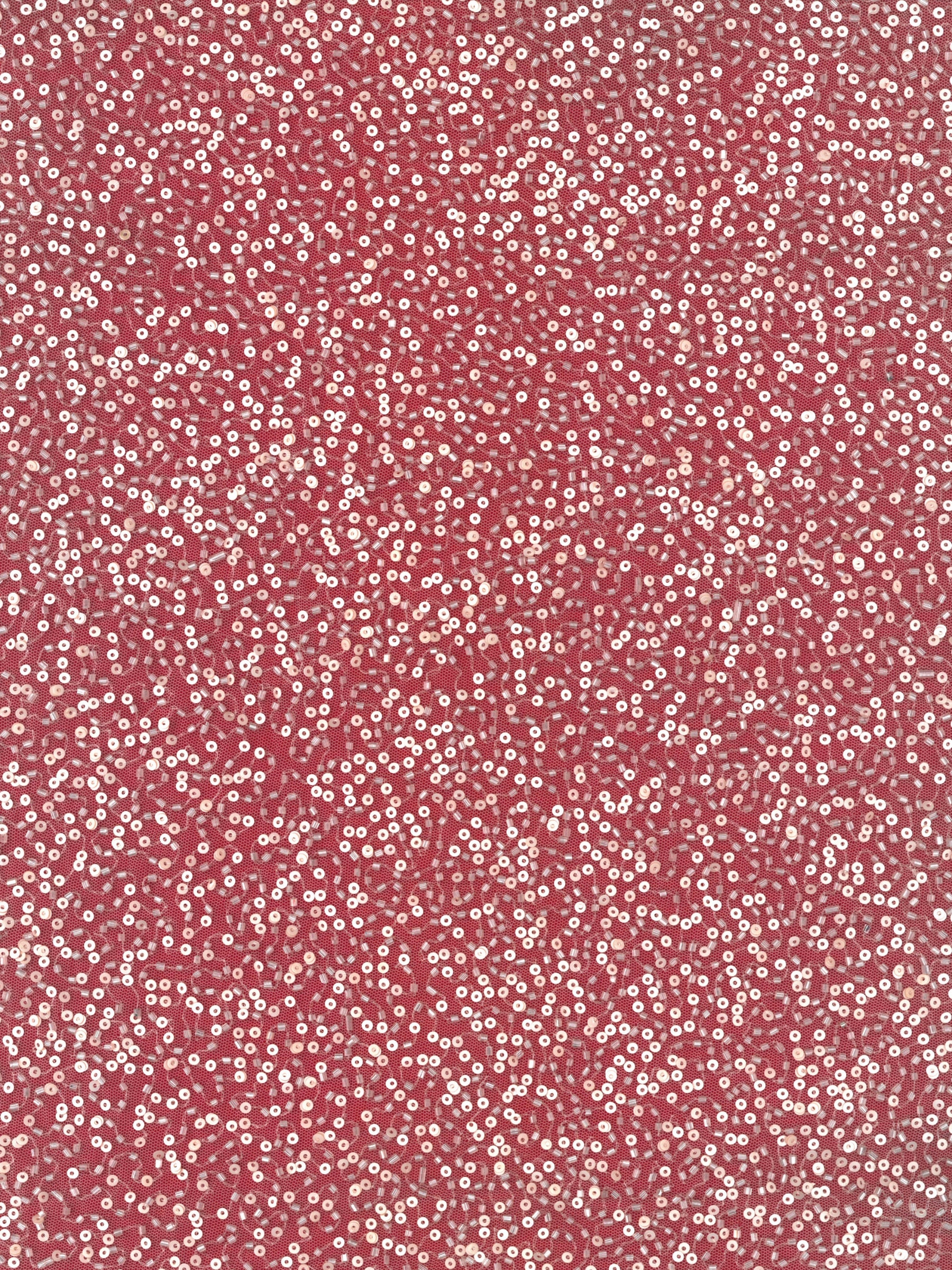 Bestickter, perlenbesetzter Tüll in Dunkelrosa - EB1103