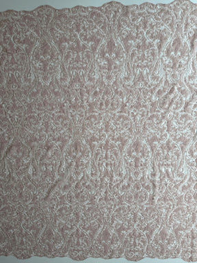 Dunkelrosa bestickter Paillettentüll – EB3008