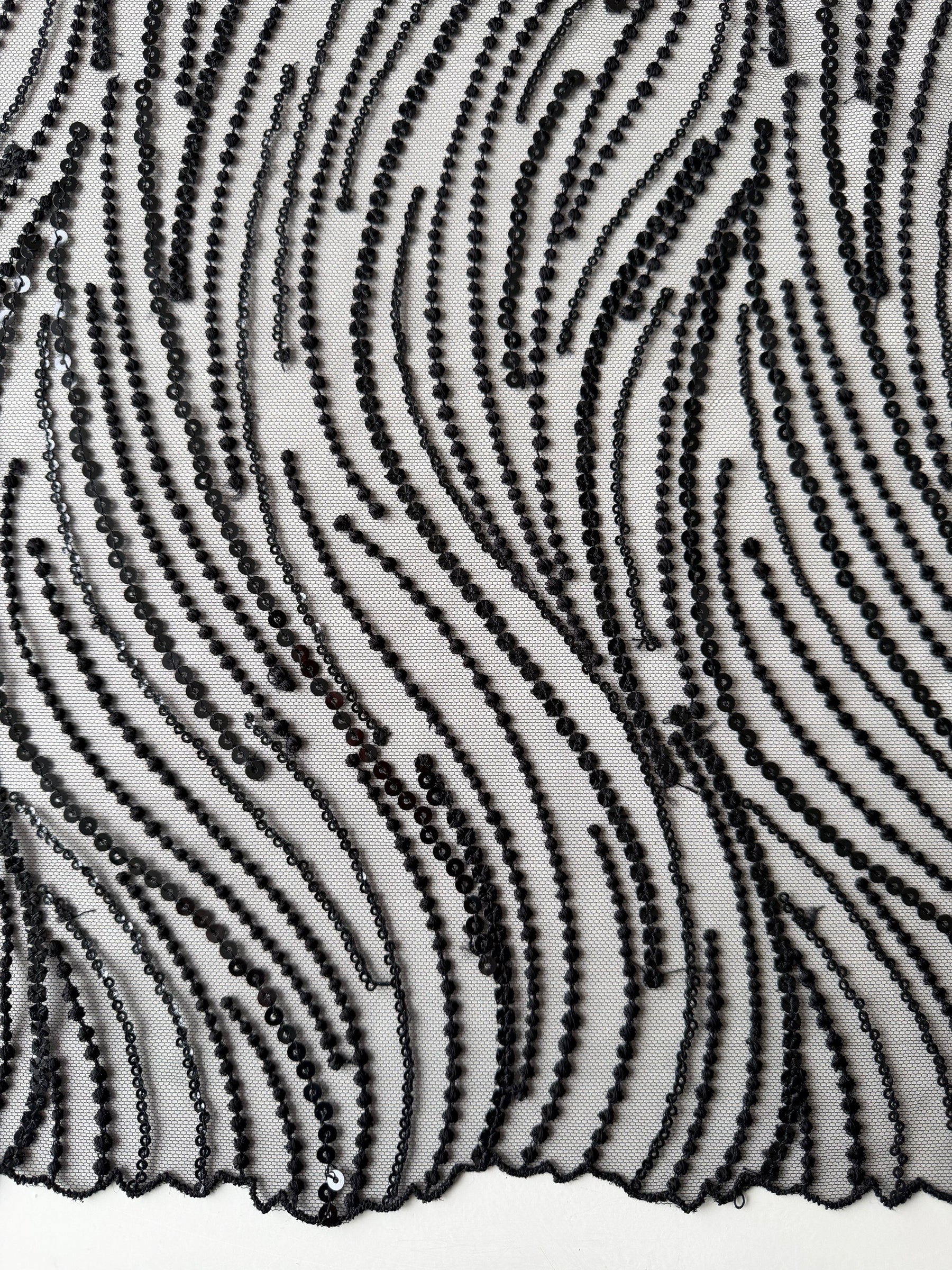 Schwarze Paillettenspitze - EB3011