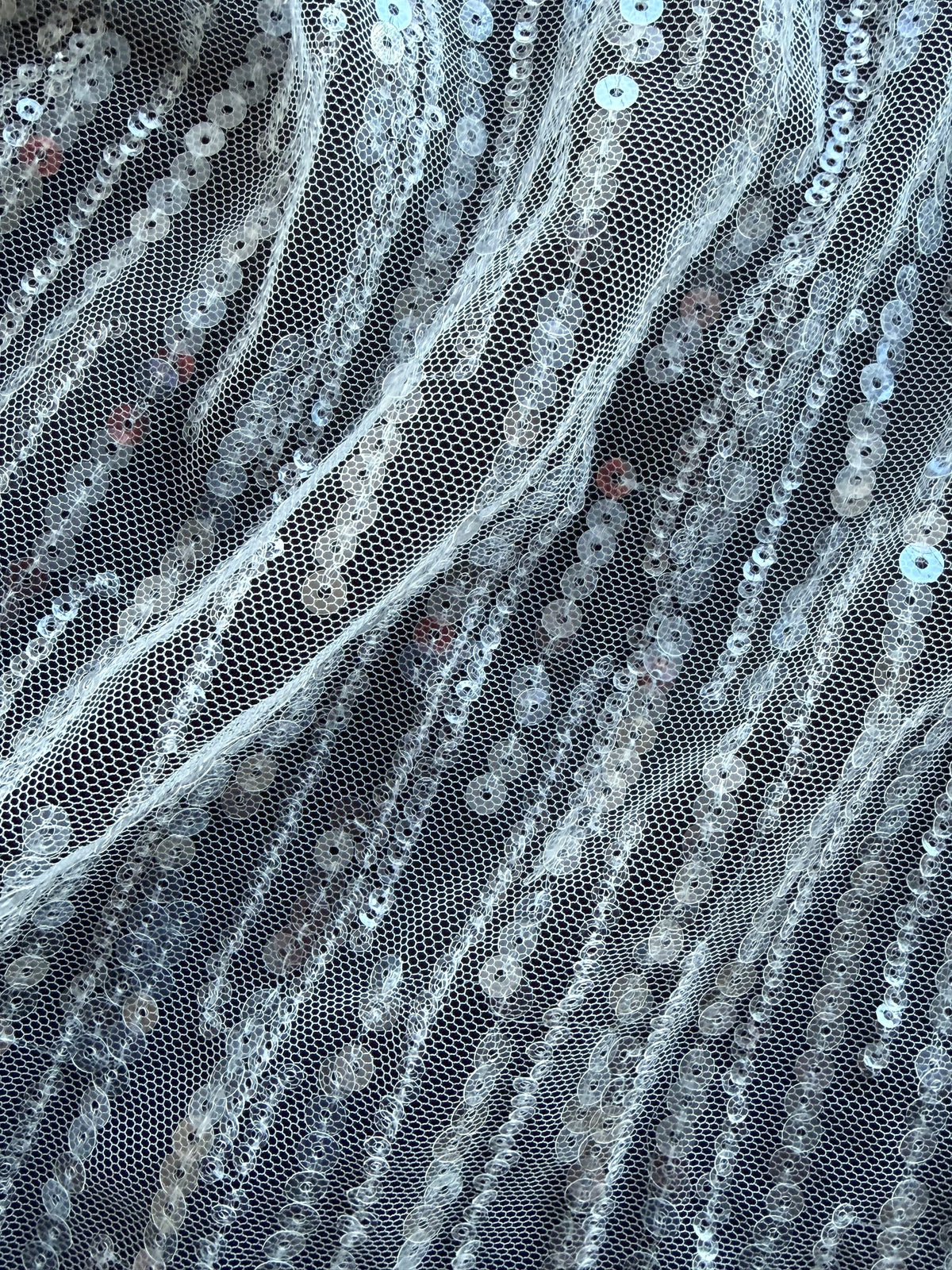 Elfenbeinfarbene Paillettenspitze - EB3016