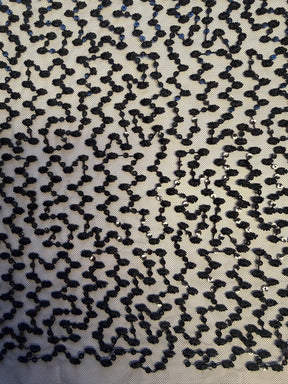 Schwarze Paillettenstickerei-Spitze - EB3029