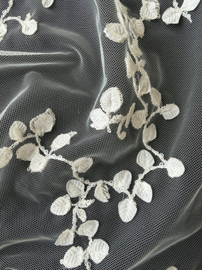 Elfenbeinfarbene Paillettenstickerei-Spitze - EB3042