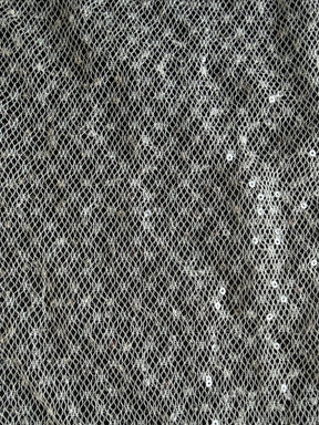 Elfenbeinfarbene Pailletten-Raschelspitze – EB3046