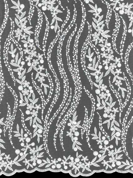 Elfenbeinfarbene Paillettenspitze - EB3051