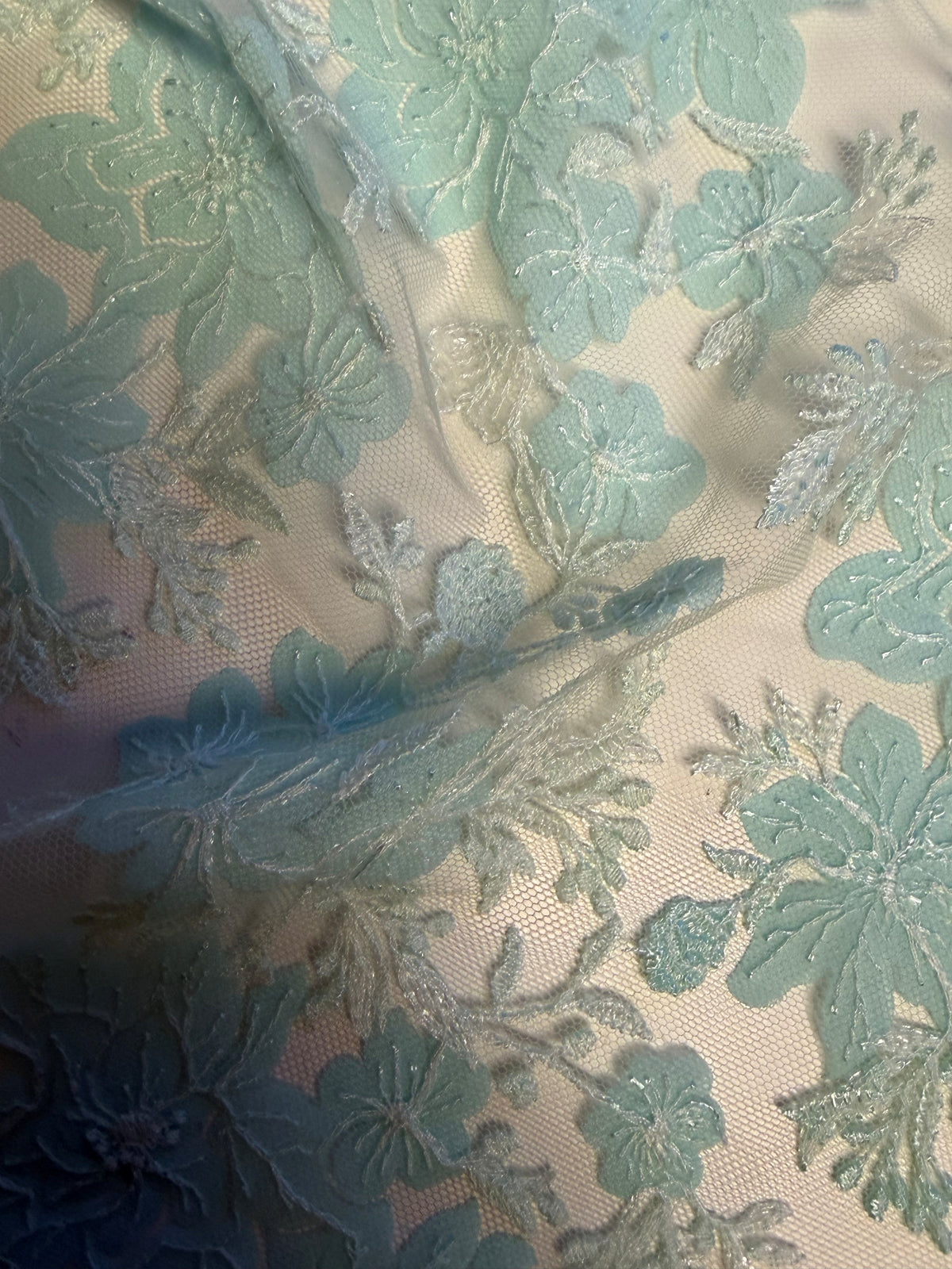 Himmelblaue Stickspitze - EB3053