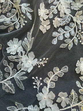 Elfenbeinfarbene 3D-Spitze - EB3054