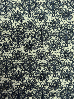 Marineblaue bestickte Spitze - EB5010