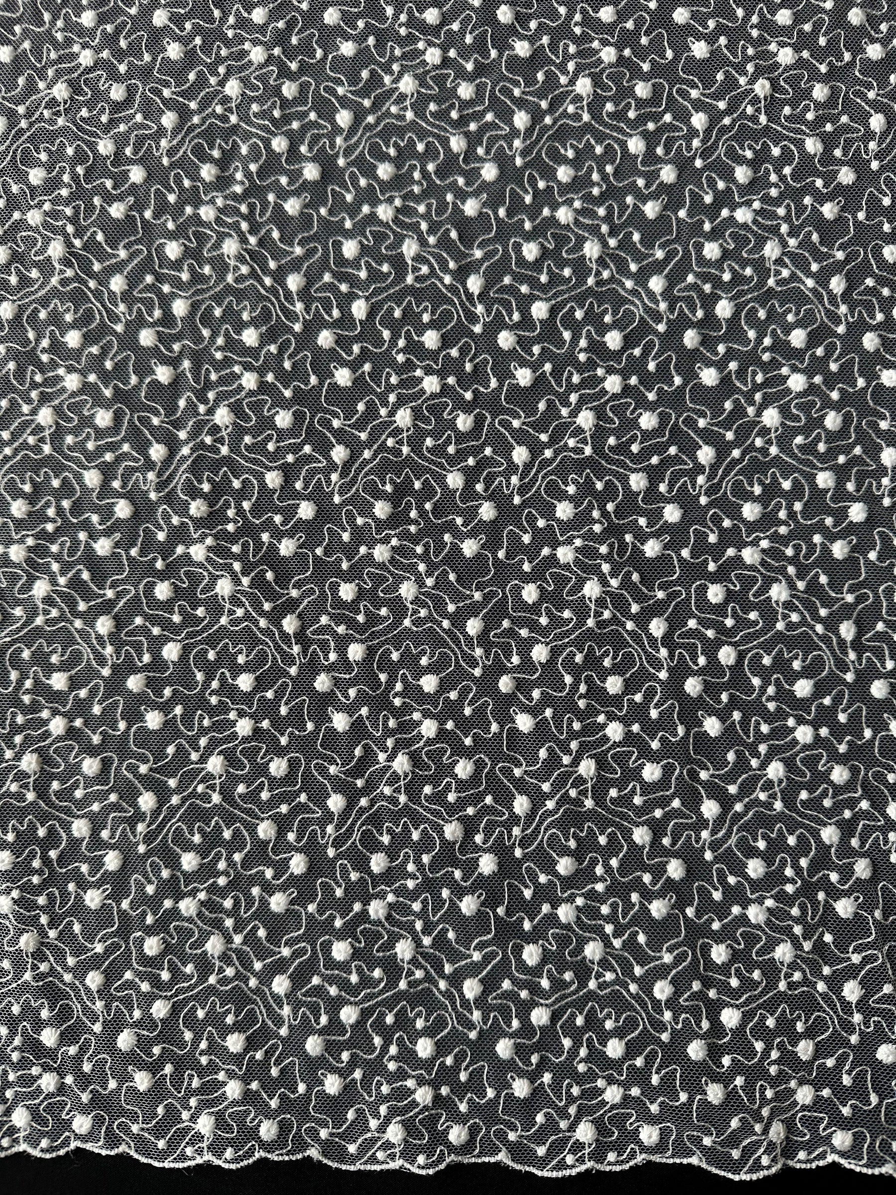 Elfenbeinfarbene bestickte Spitze - EB5027