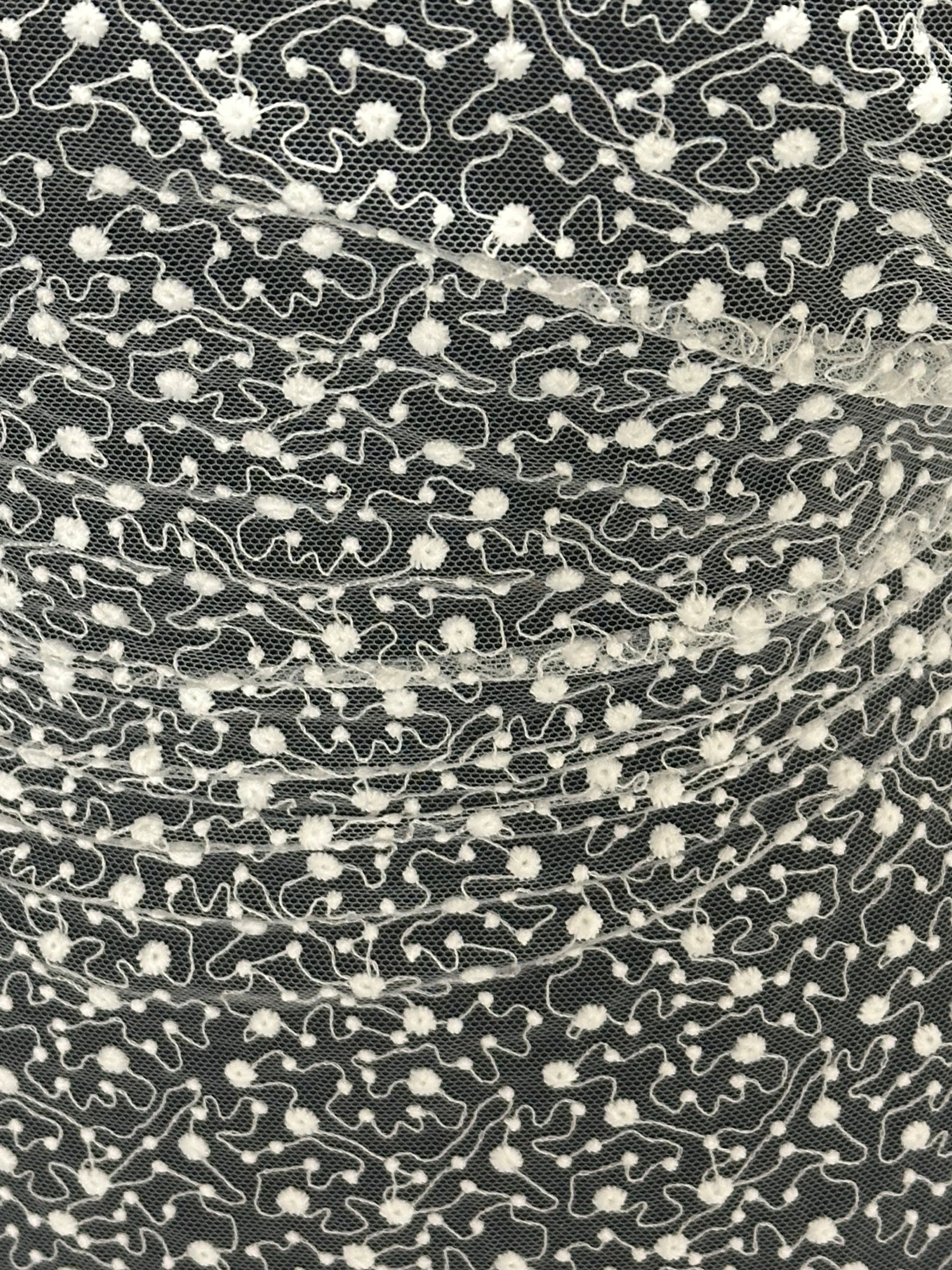 Elfenbeinfarbene bestickte Spitze - EB5027