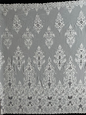 Elfenbeinfarbener, bestickter Georgette - EB6003