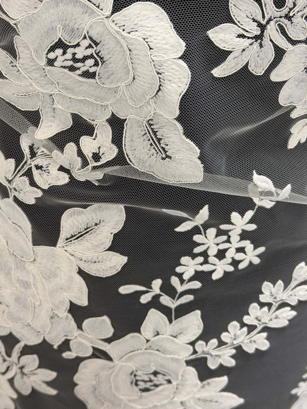 Ivory Italian Corded Embroidered Lace - Elfin