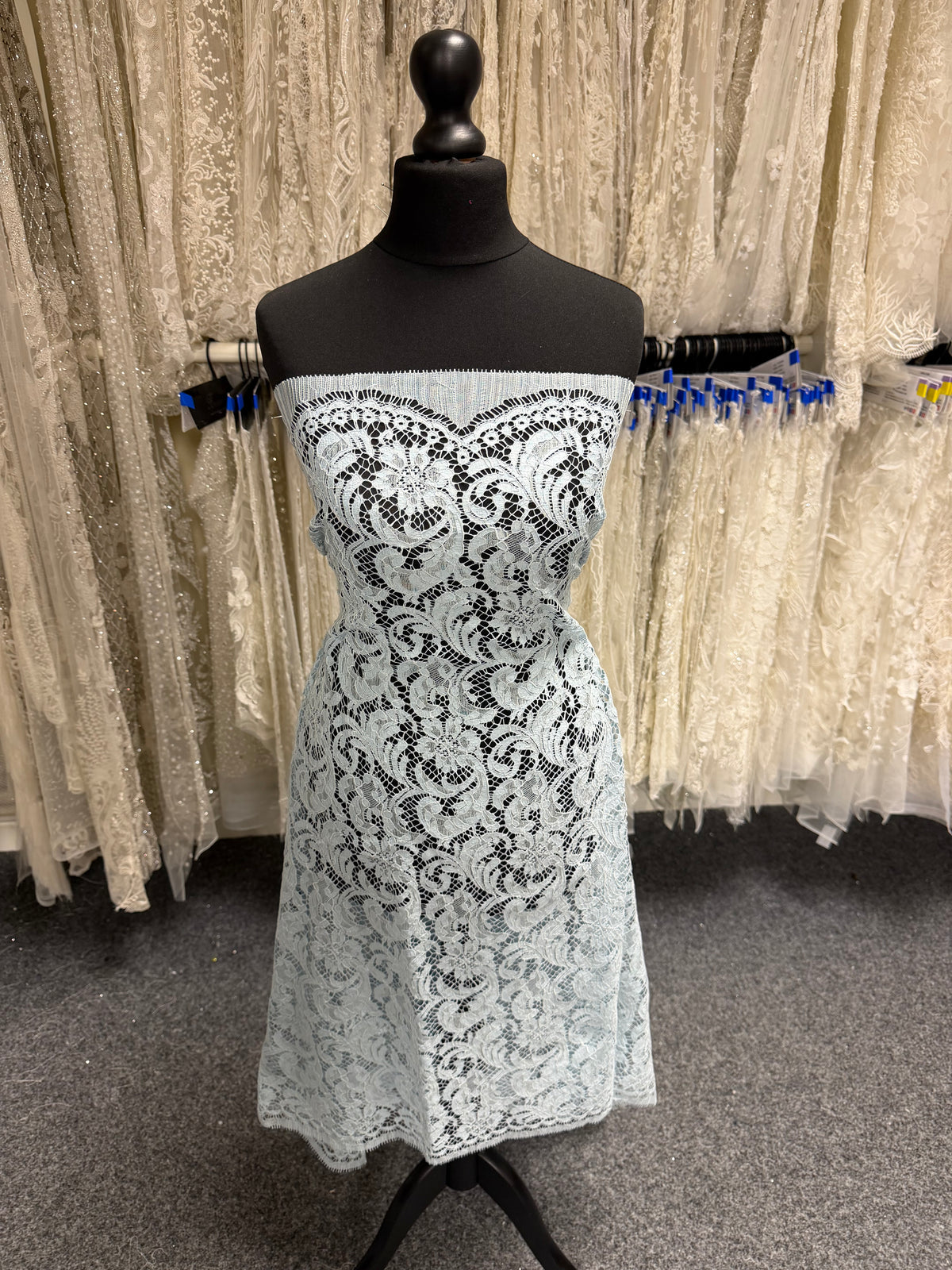 Powder Blue Chantilly Lace - P244