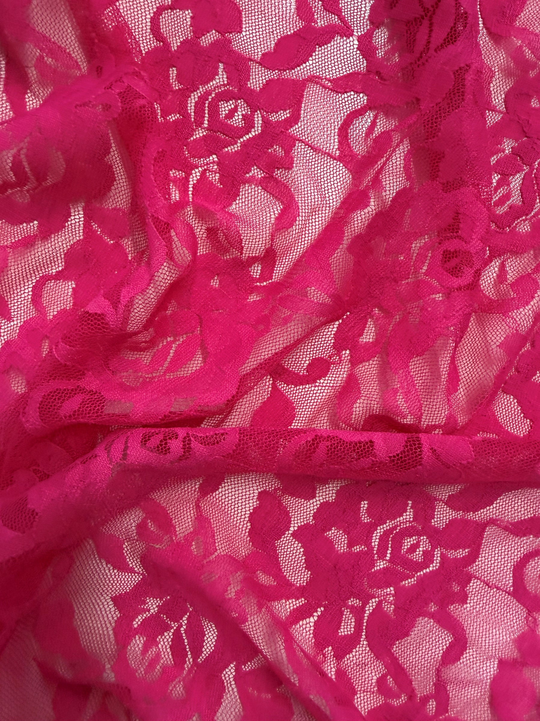 Fuchsia Raschel-Stretch-Spitze – Matina