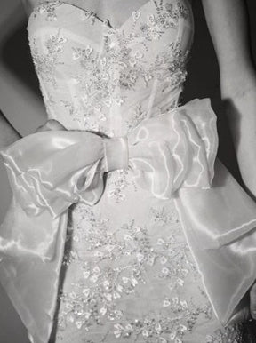 Elfenbeinfarbener Polyester-Organza-Satin – Glück