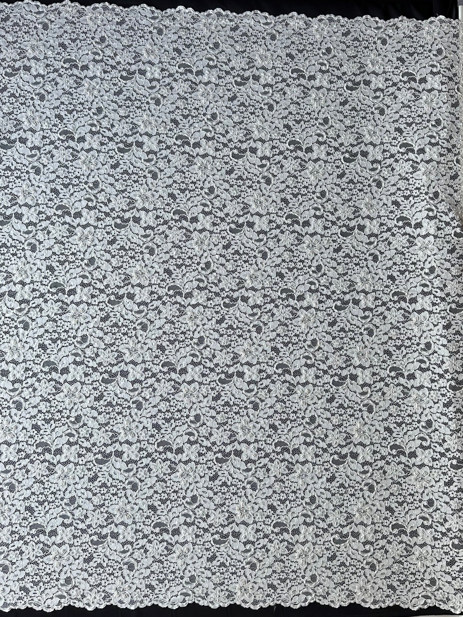 Elfenbeinfarbene Perlen- und Kordelspitze - Österreich (CF Annabel)