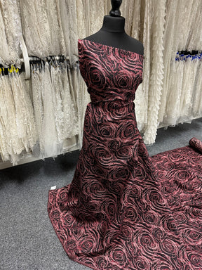 Roter Jacquard-Blumenbrokat - Hijack