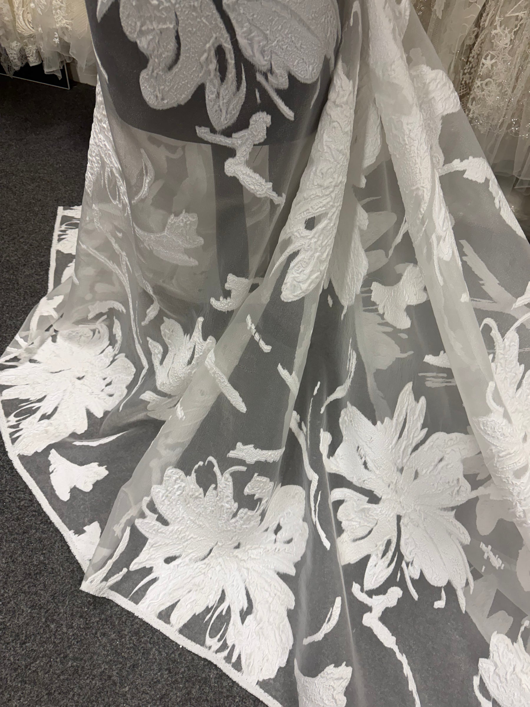 Ivory Bridal Jacquard Devoré - Tru