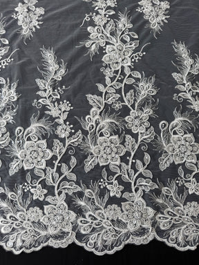 Ivory Beaded and Corded Lace - Habina