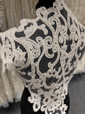 Ivory Beaded Lace Appliques - MT3001