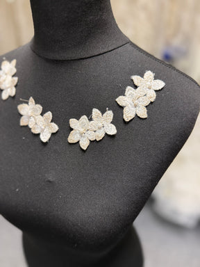 Ivory Embroidered Appliques - T896