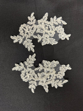 Elfenbeinfarbene Perlenspitzenapplikationen - AP 265 (CF)