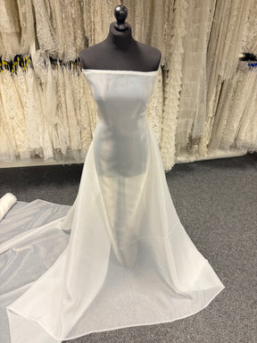 Elfenbeinfarbener Polyester-Satin-Organza - PB2005