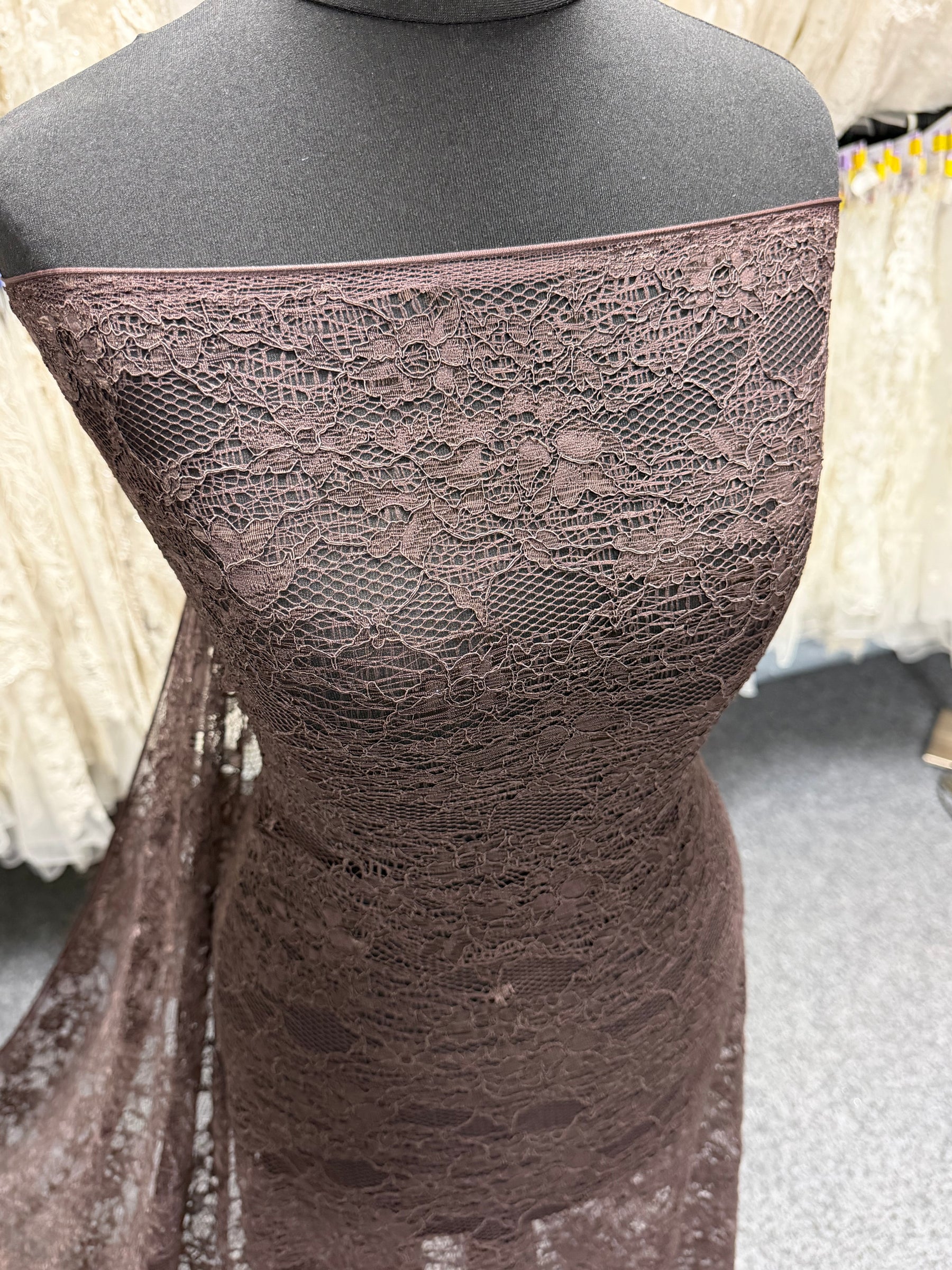 Chocolate Corded Lace - Landon