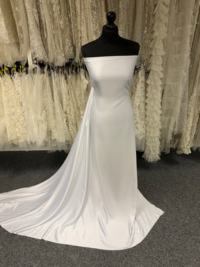 Weißer Polyester-Satin-Crêpe - P60