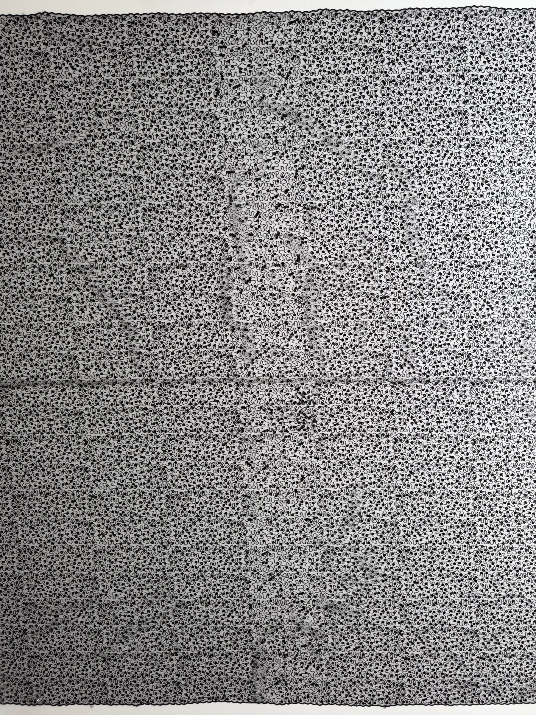 Schwarzer, bestickter Paillettentüll – EB3001