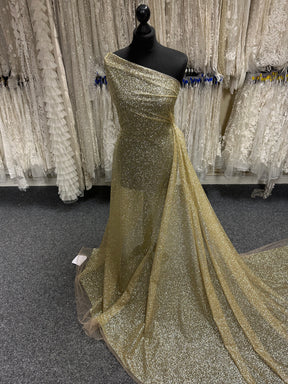 Schwarzer Glitzertüll - Glänzend