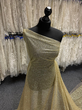 Schwarzer Glitzertüll - Glänzend