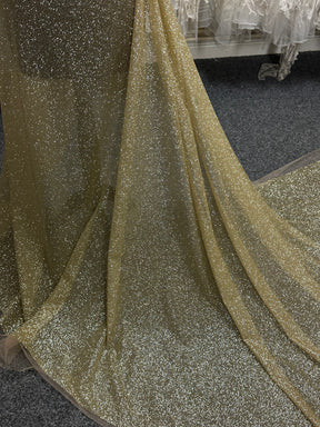 Schwarzer Glitzertüll - Glänzend