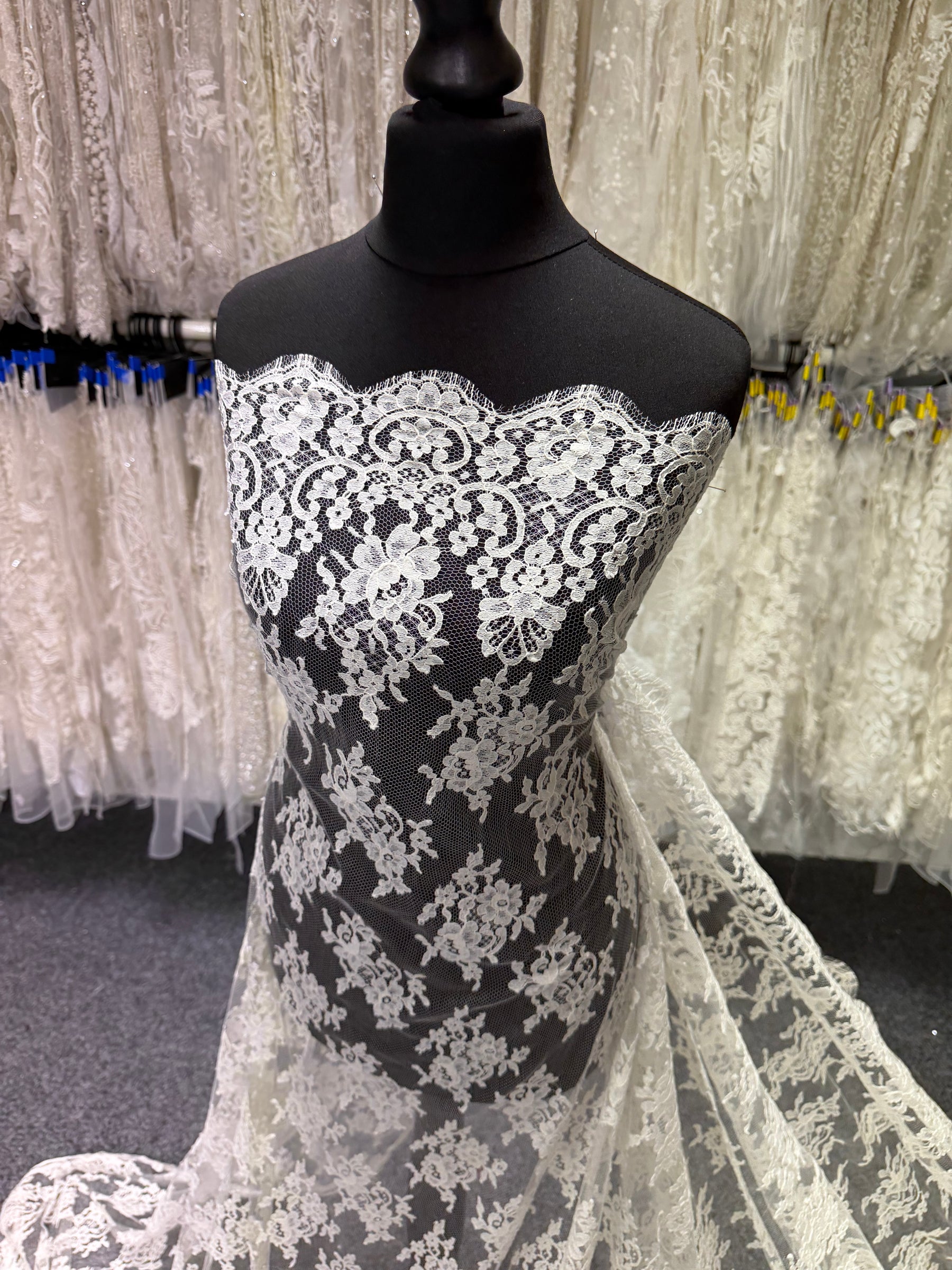 Ivory Wide Width Chantilly Bridal Lace - Therat