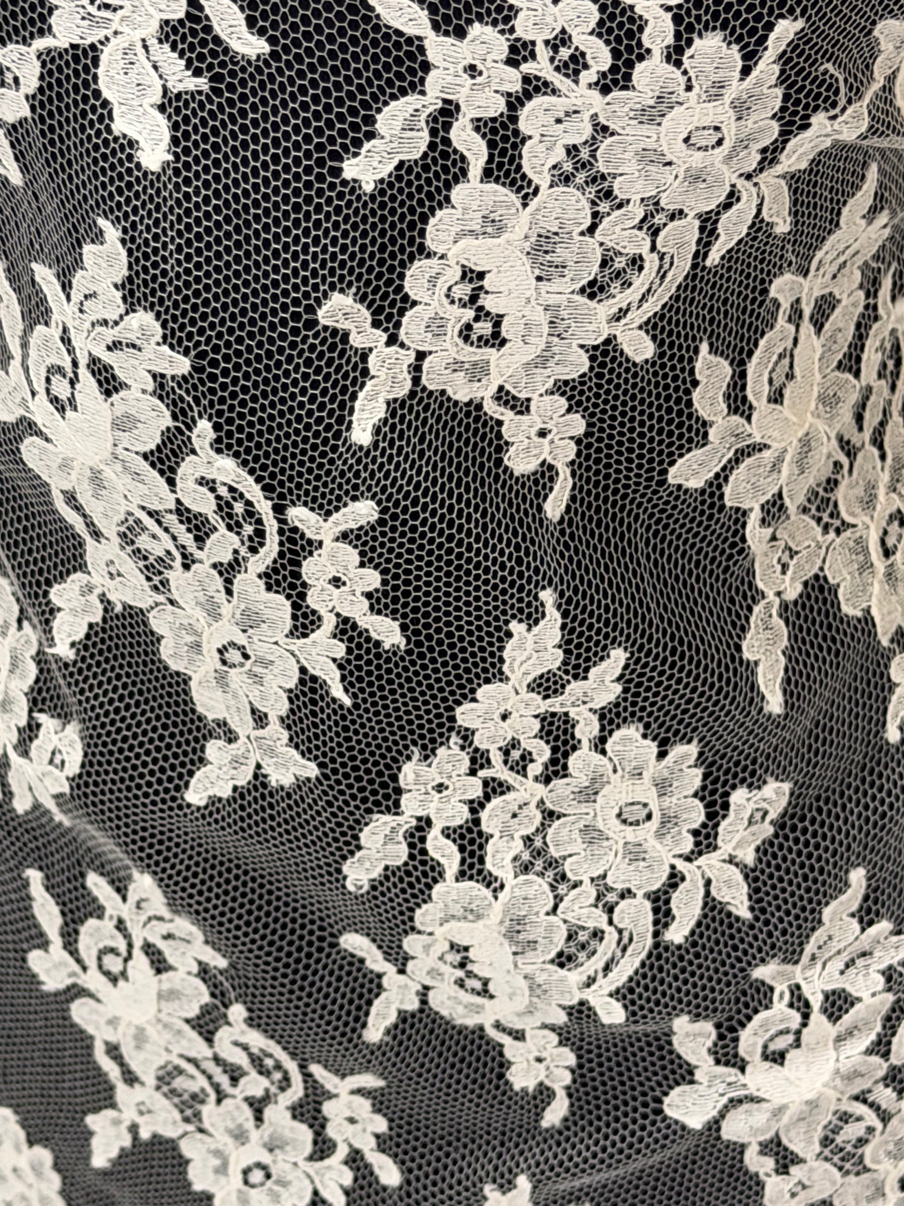 Ivory Wide Width Chantilly Bridal Lace - Therat