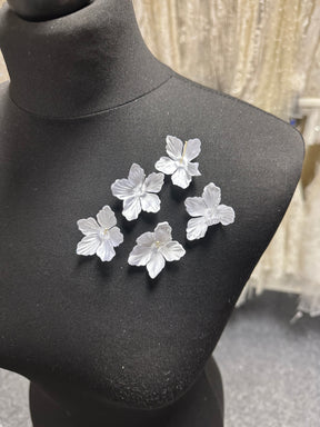 Weiße 5-blättrige Blüten - MM0030 (Beutel mit 144 Stück)