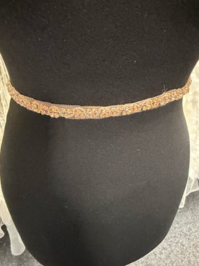 Roségold-Kristallperlenborte - T873