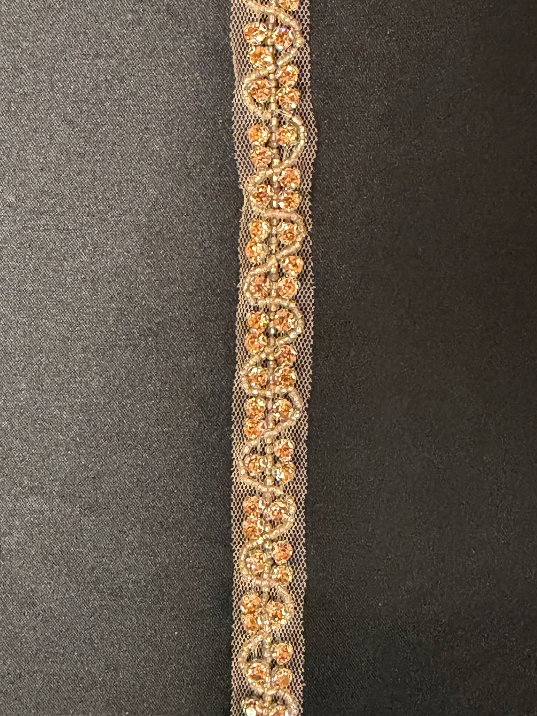 Roségold-Kristallperlenborte - T873